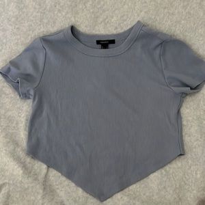 forever 21 baby blue crop top